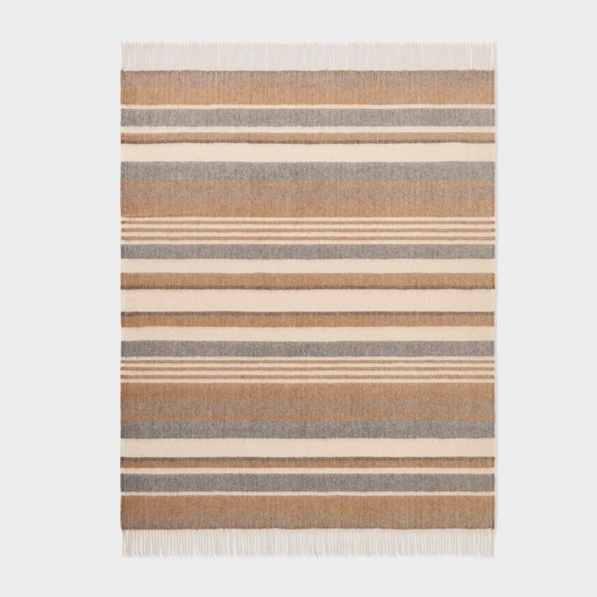 Alpaca Wool Throw Fringe Stripe
