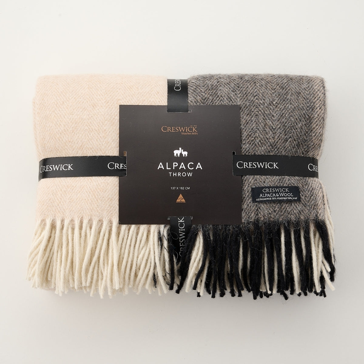 Alpaca Wool Australian Throw Herringbone