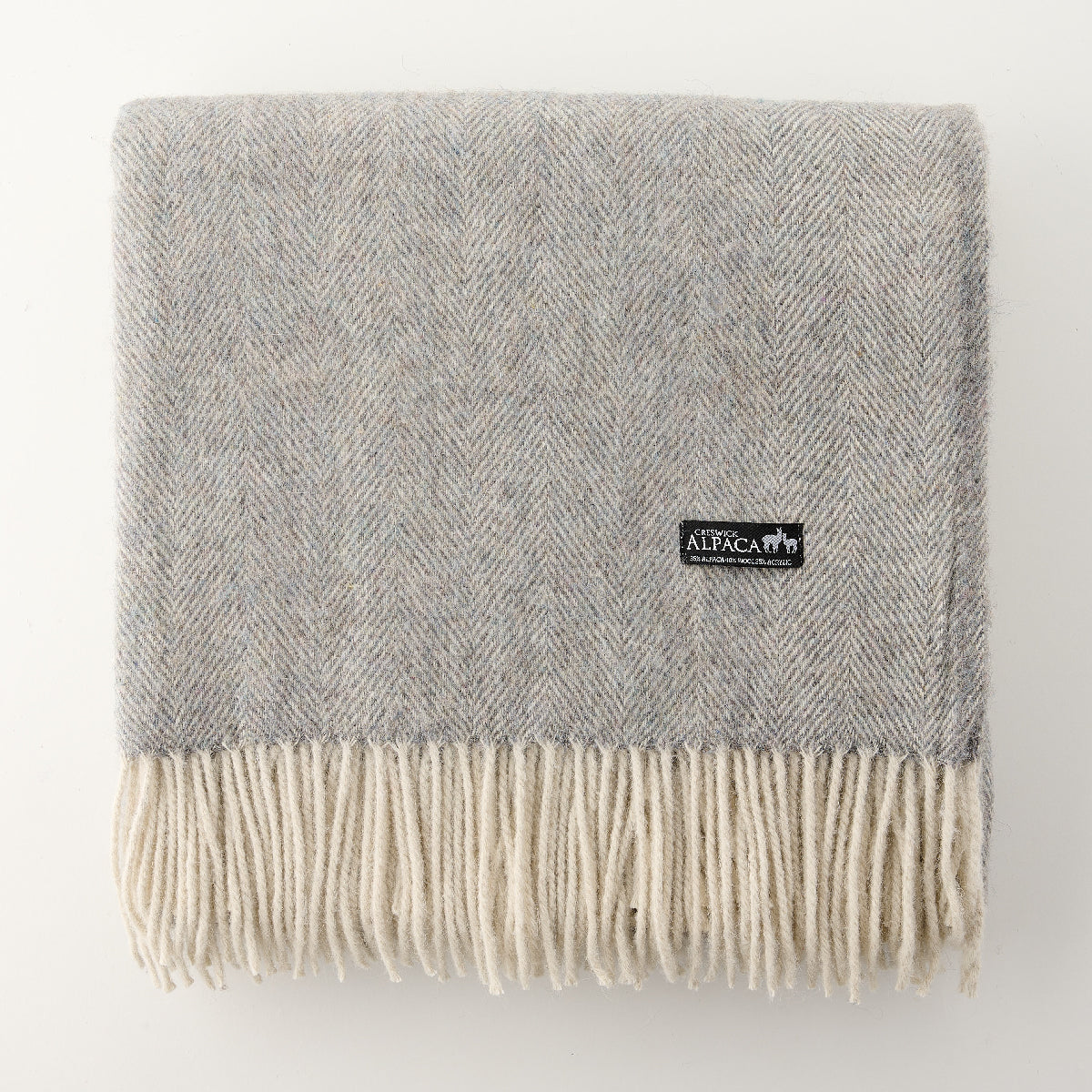 Alpaca Wool Throw Fringe Herringbone