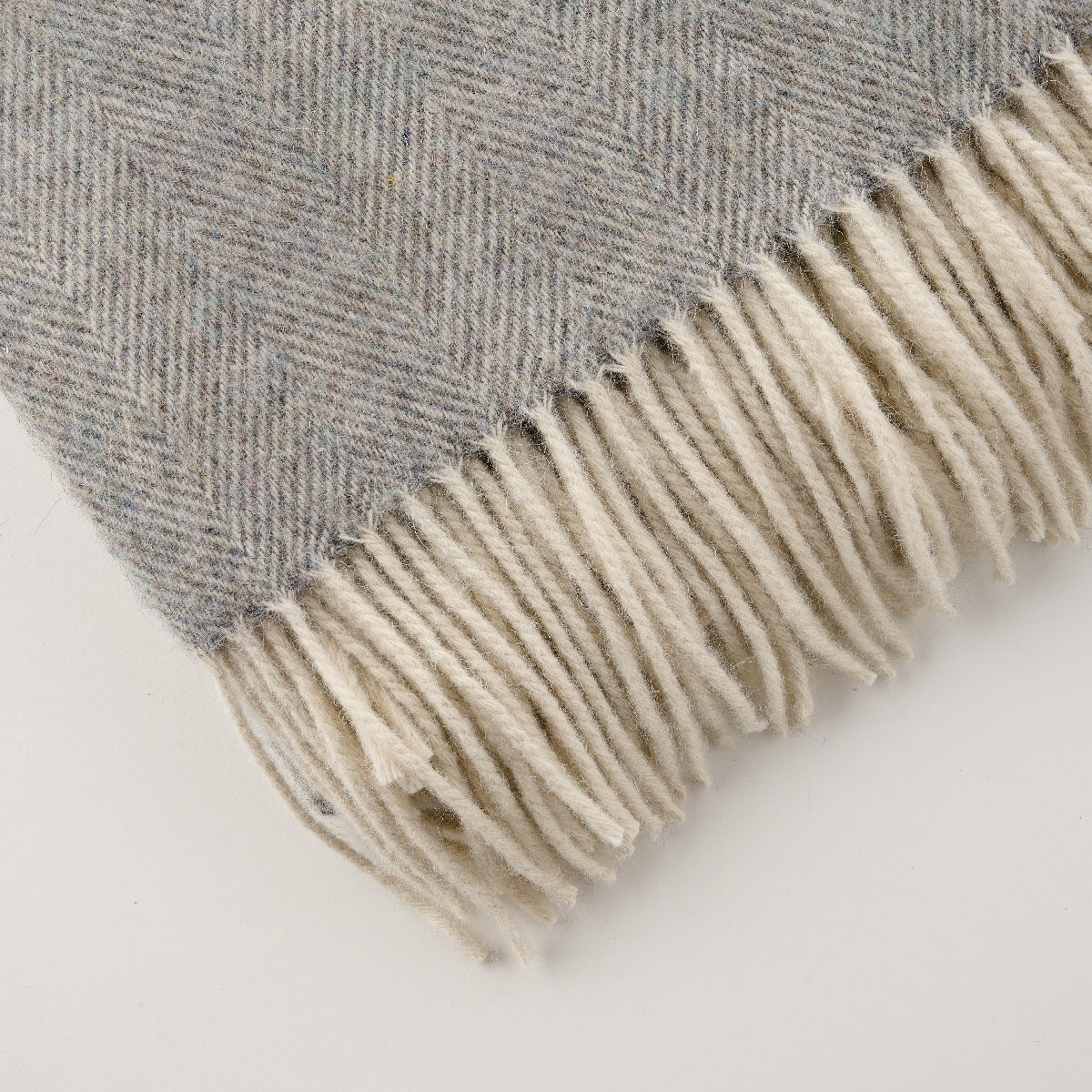 Alpaca Wool Throw Fringe Herringbone