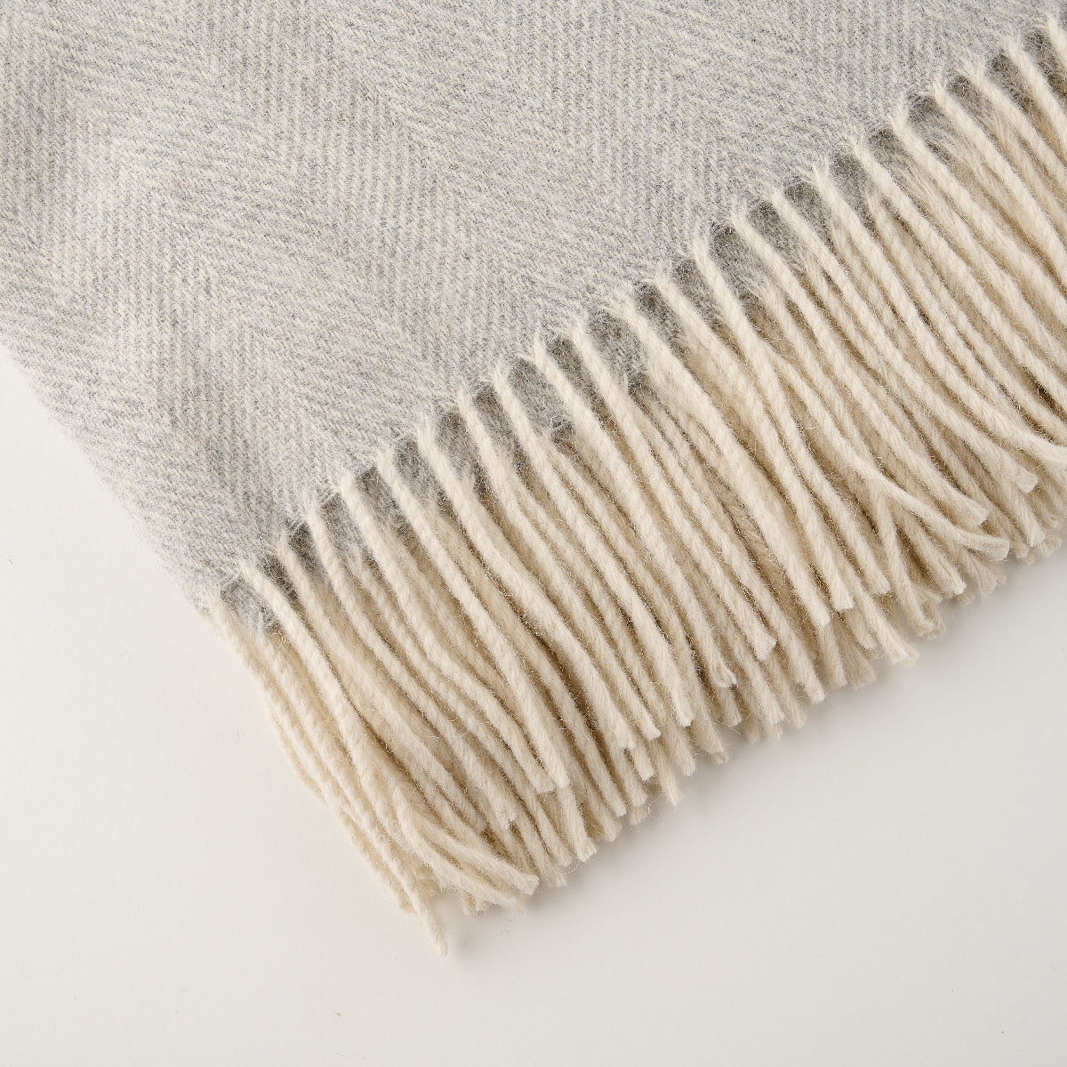 Alpaca Wool Throw Fringe Herringbone