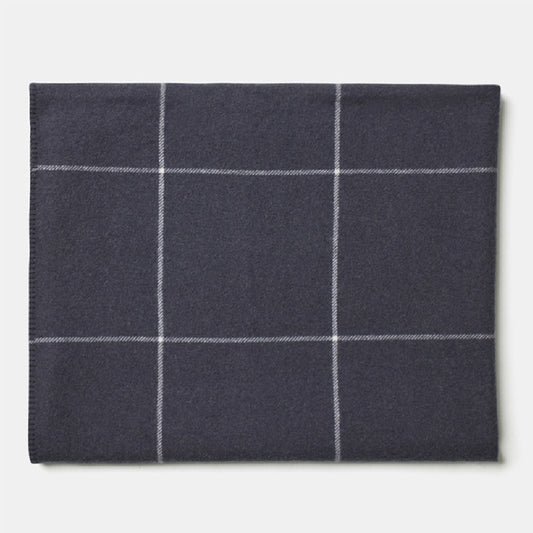 Fine Merino Wool Stitch Check Throw