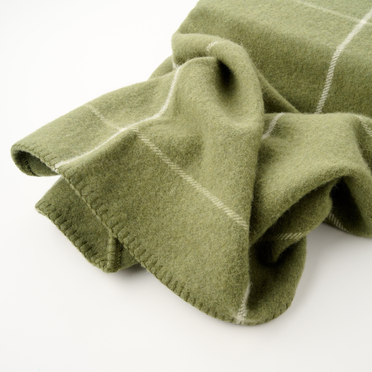 Fine Merino Wool Stitch Check Throw