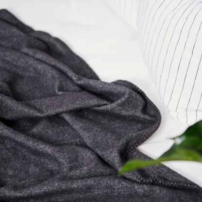 Alpaca Australian Wool Throw Herringbone Blanket Stitch