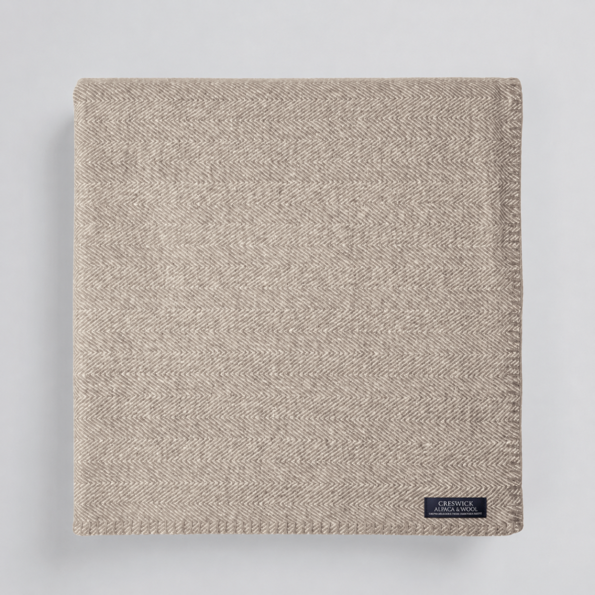 Alpaca Australian Wool Throw Herringbone Blanket Stitch