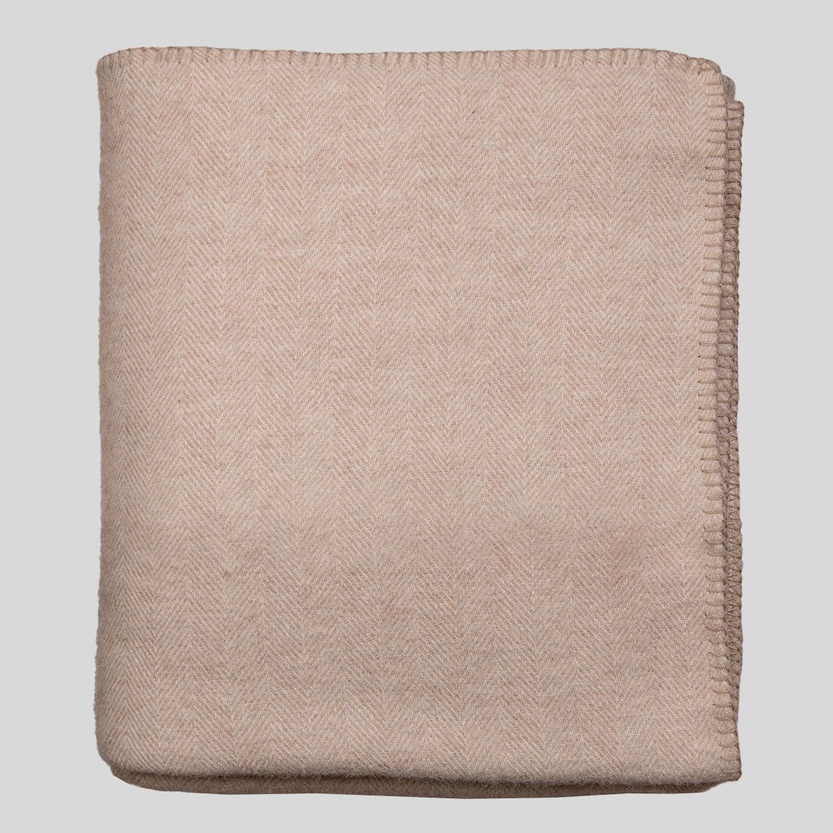 Alpaca Australian Wool Throw Herringbone Blanket Stitch