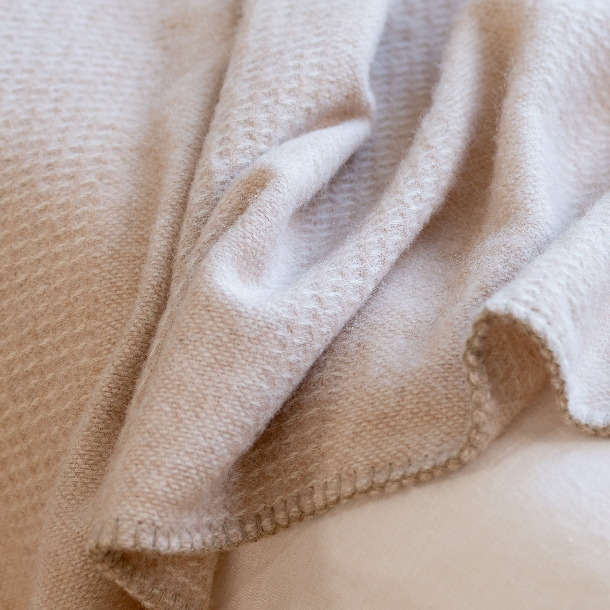 Alpaca Australian Wool Throw Combo Blanket Stitch