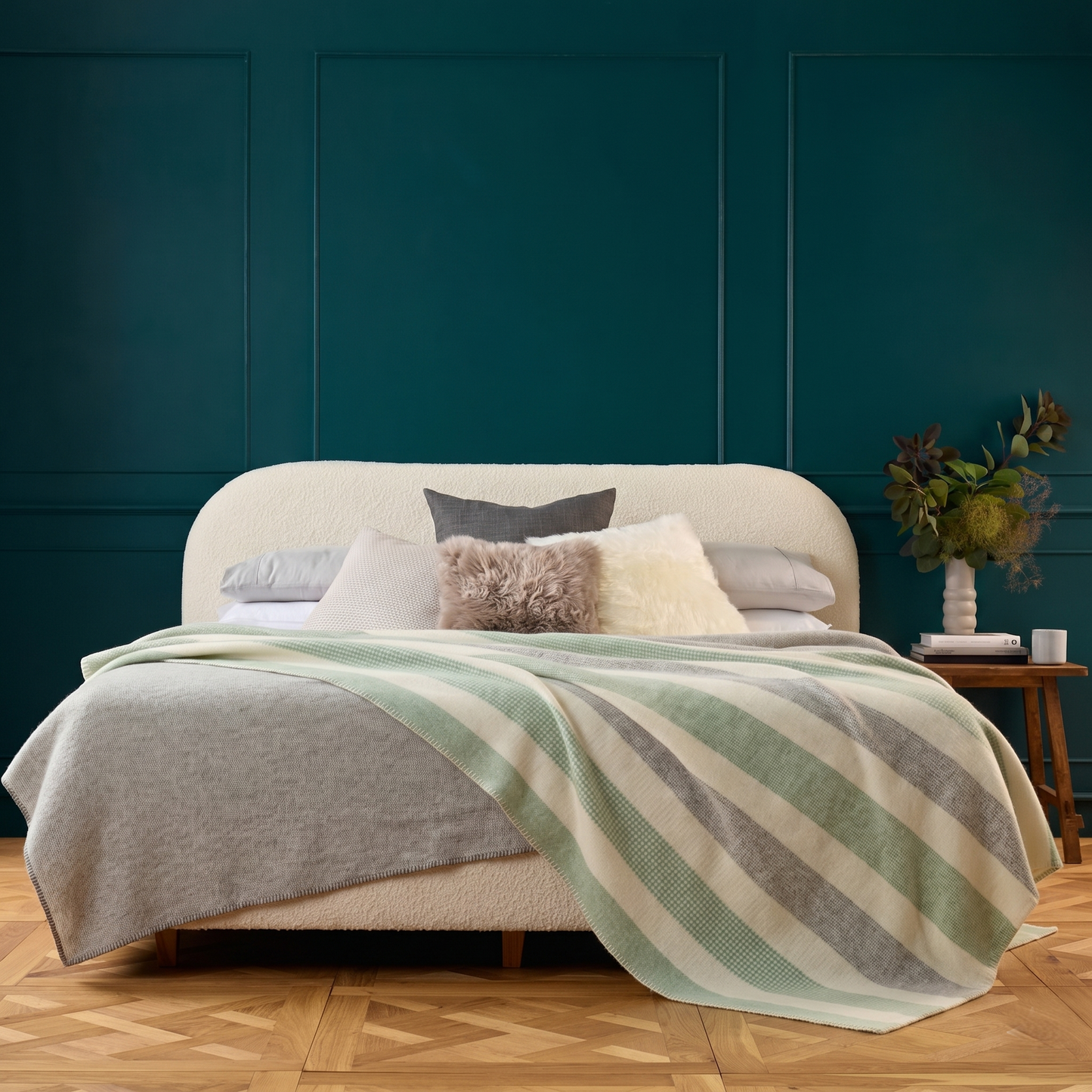 Alpaca Australian Wool Throw Combo Blanket Stitch