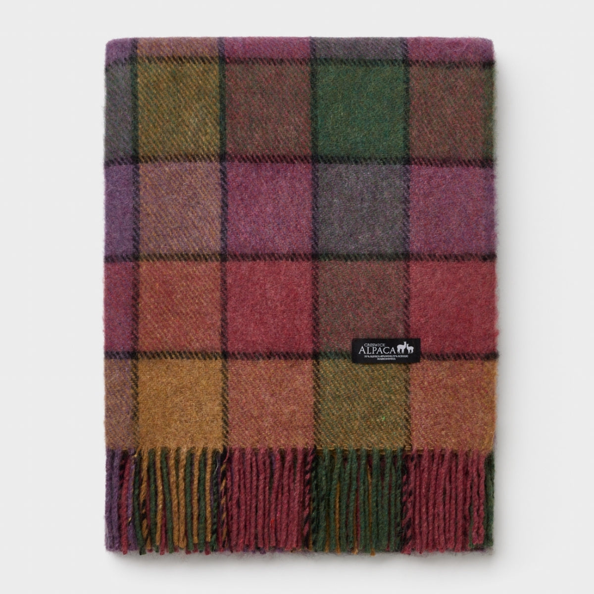 Alpaca Wool Throw Fringe Chess Check