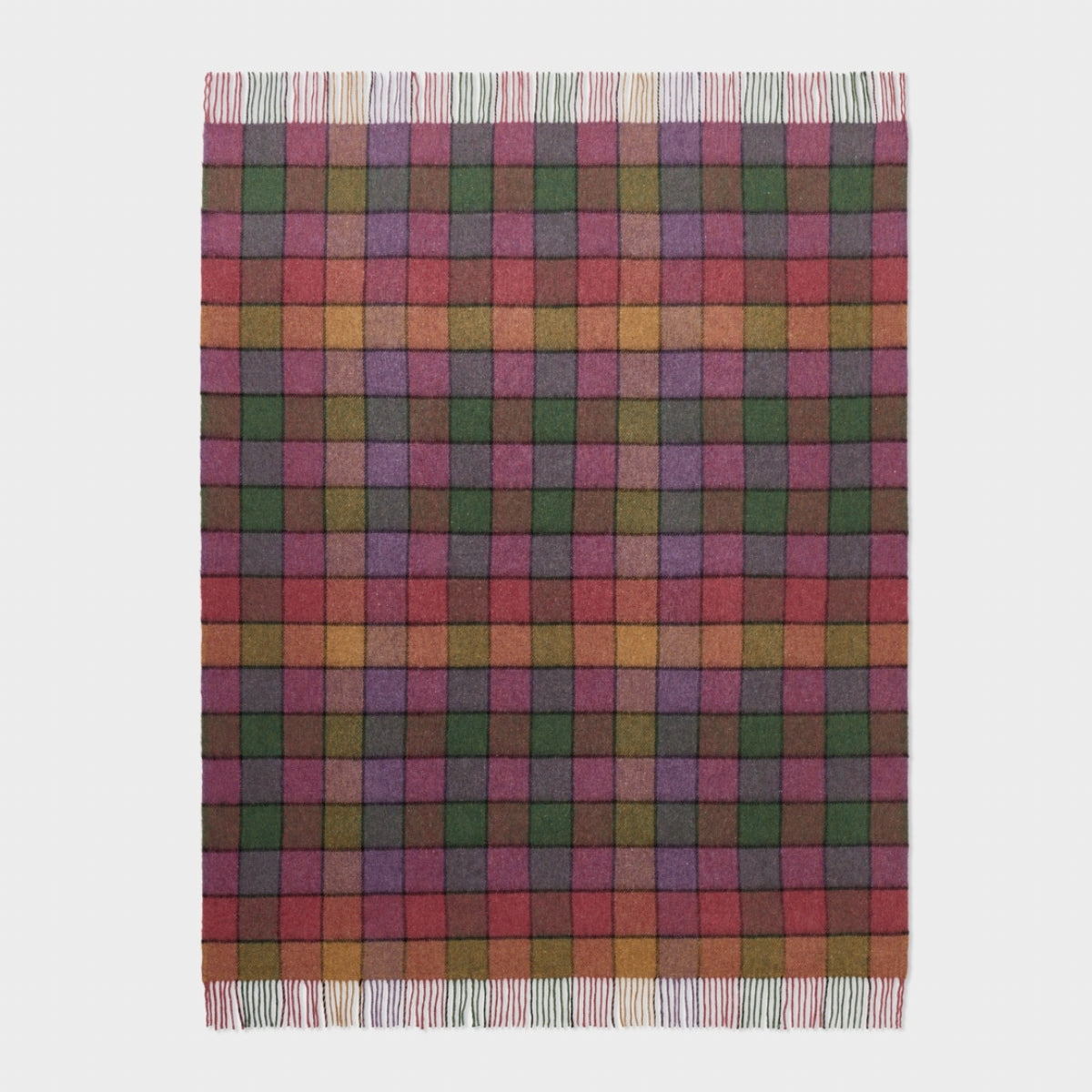 Alpaca Wool Throw Fringe Chess Check