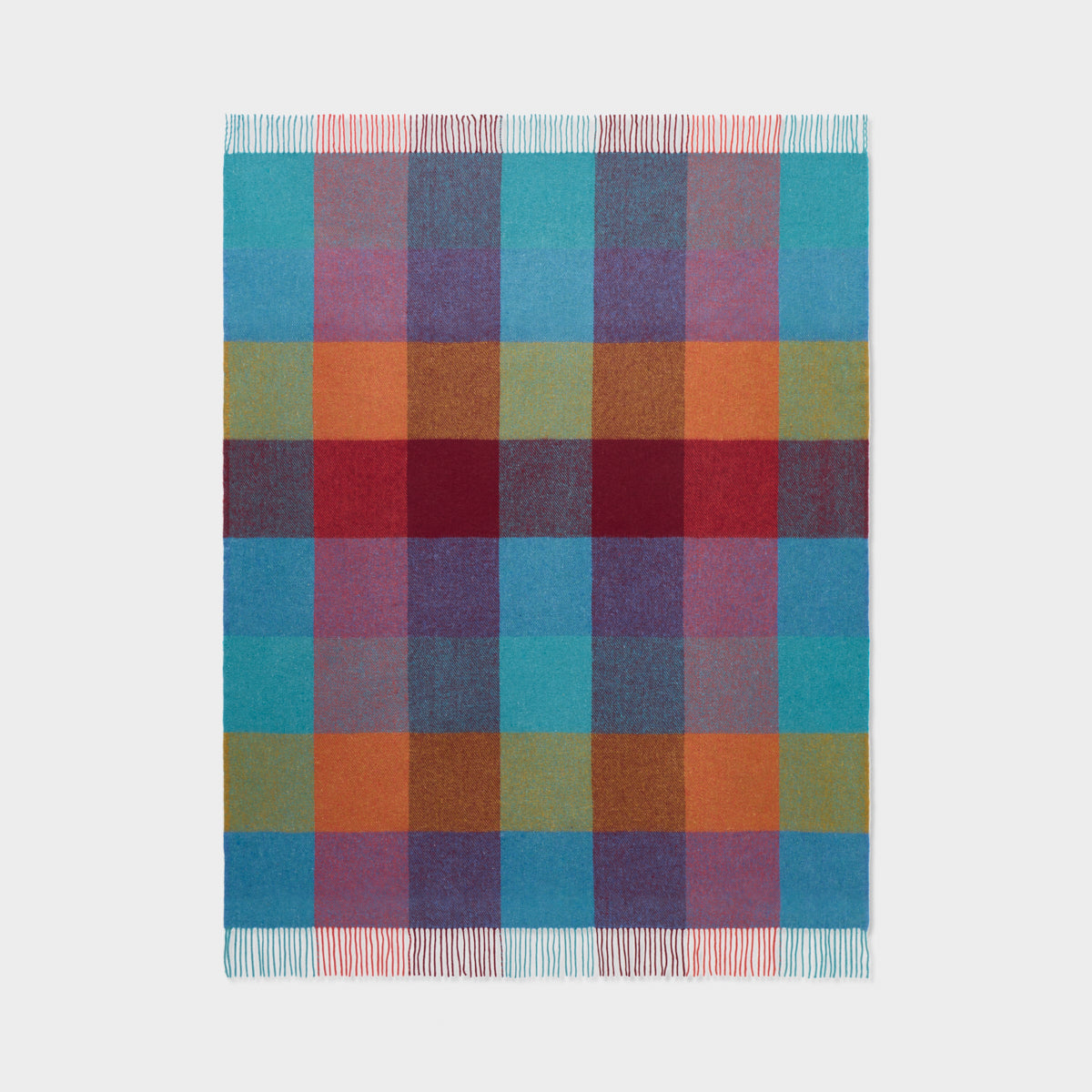 Billabong Fringed Block Check Throw Blanket