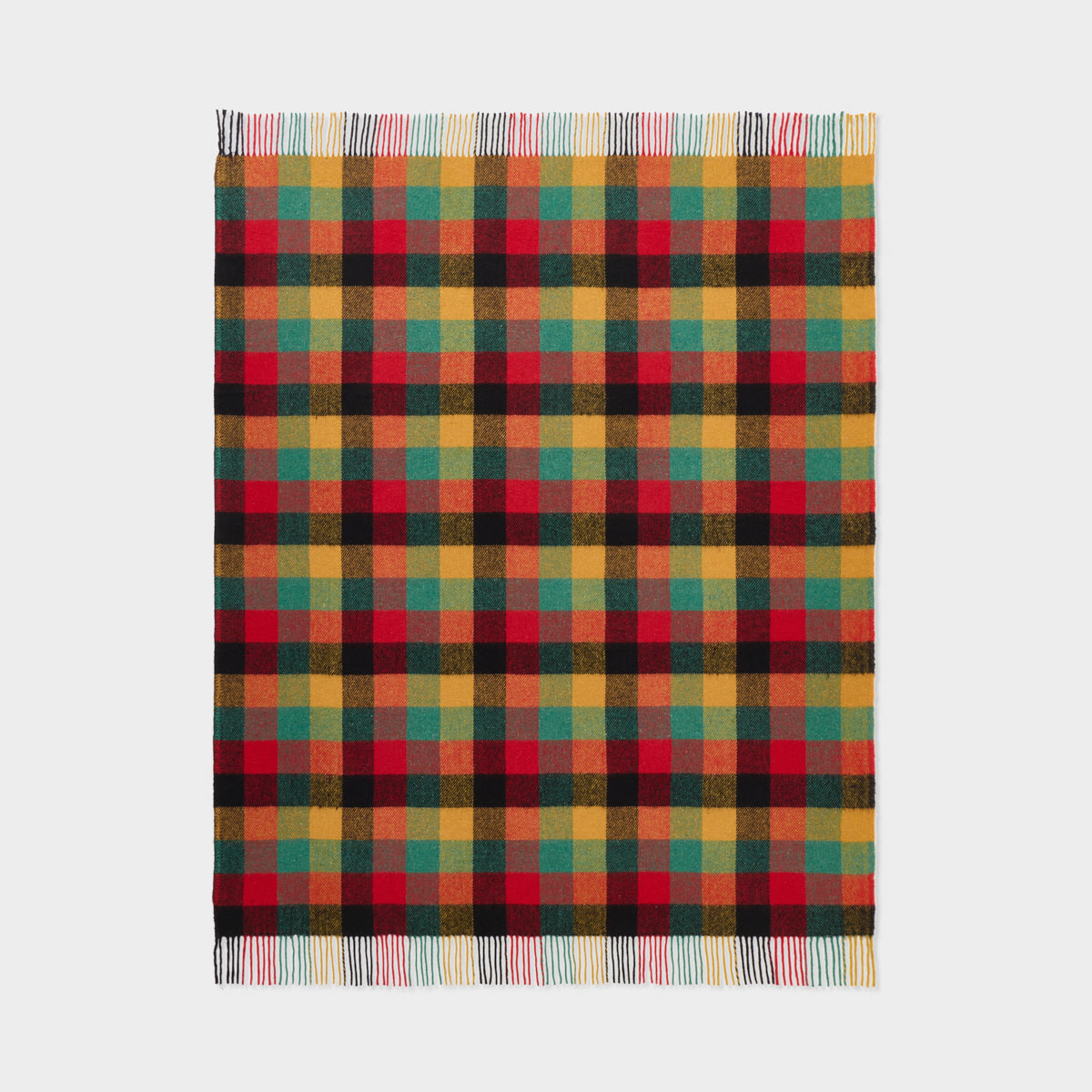 Billabong Fringed Block Check Throw Blanket