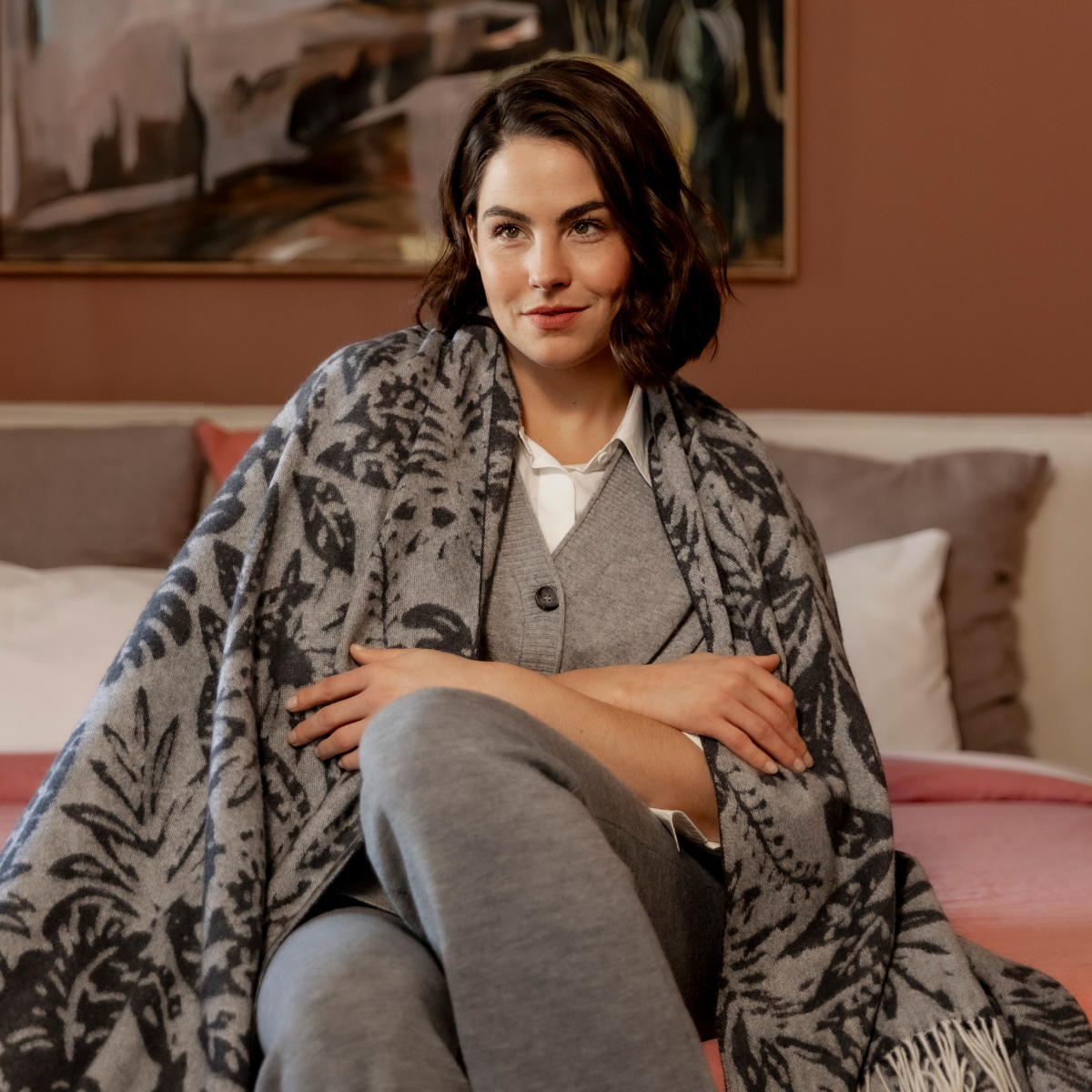 Lambswool Fringed Throw