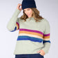 Alpaca Wool Blend Rainbow Stripe Pullover