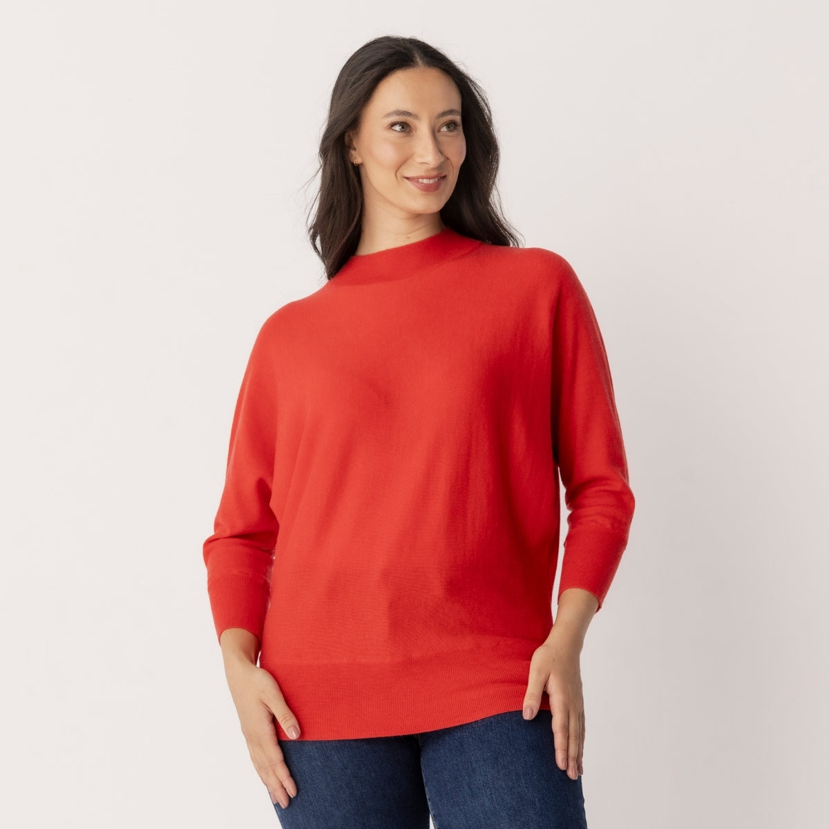 Wool Cashmere Dolmain Sleeve Pullover