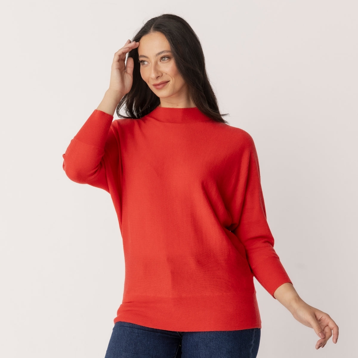 Wool Cashmere Dolmain Sleeve Pullover