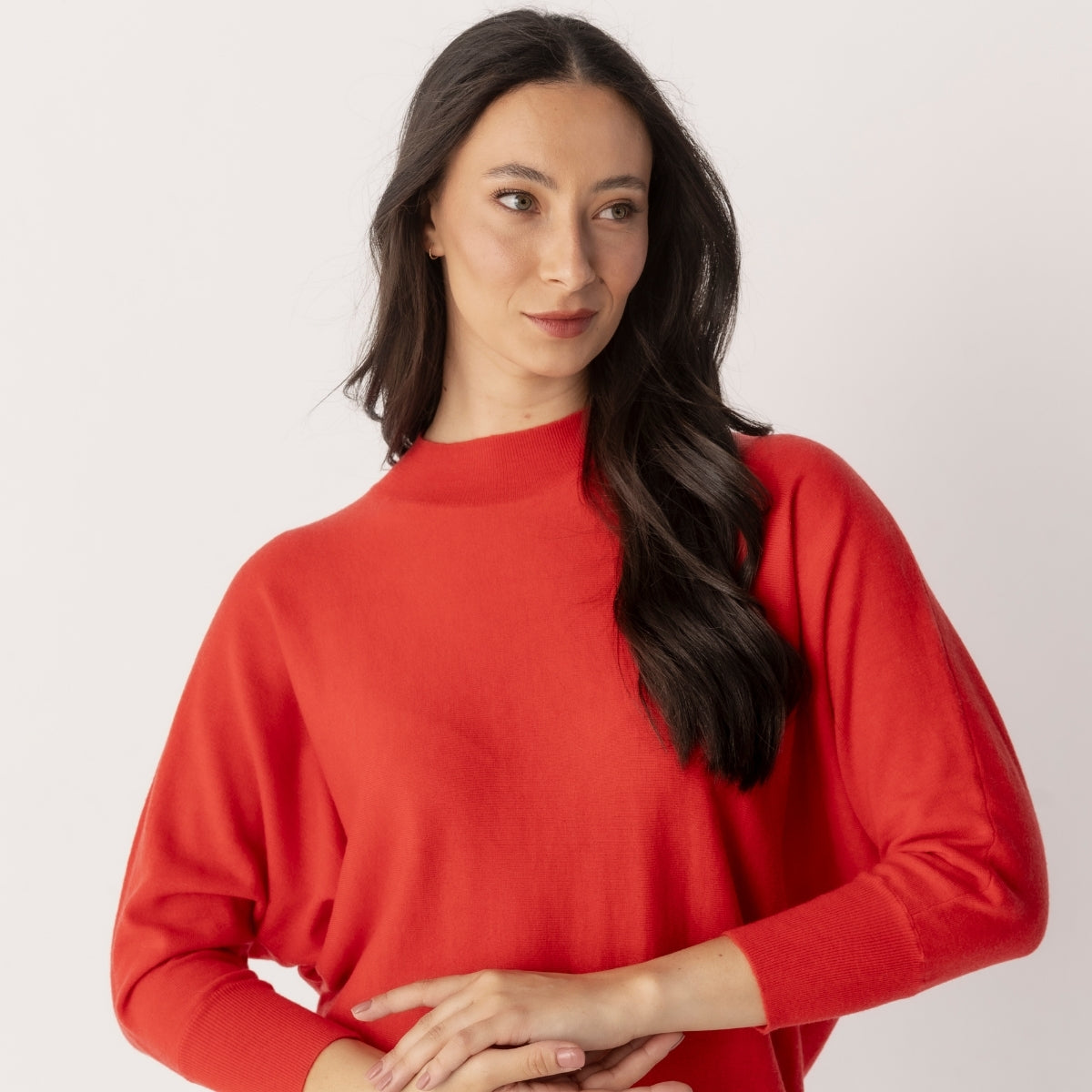 Wool Cashmere Dolmain Sleeve Pullover