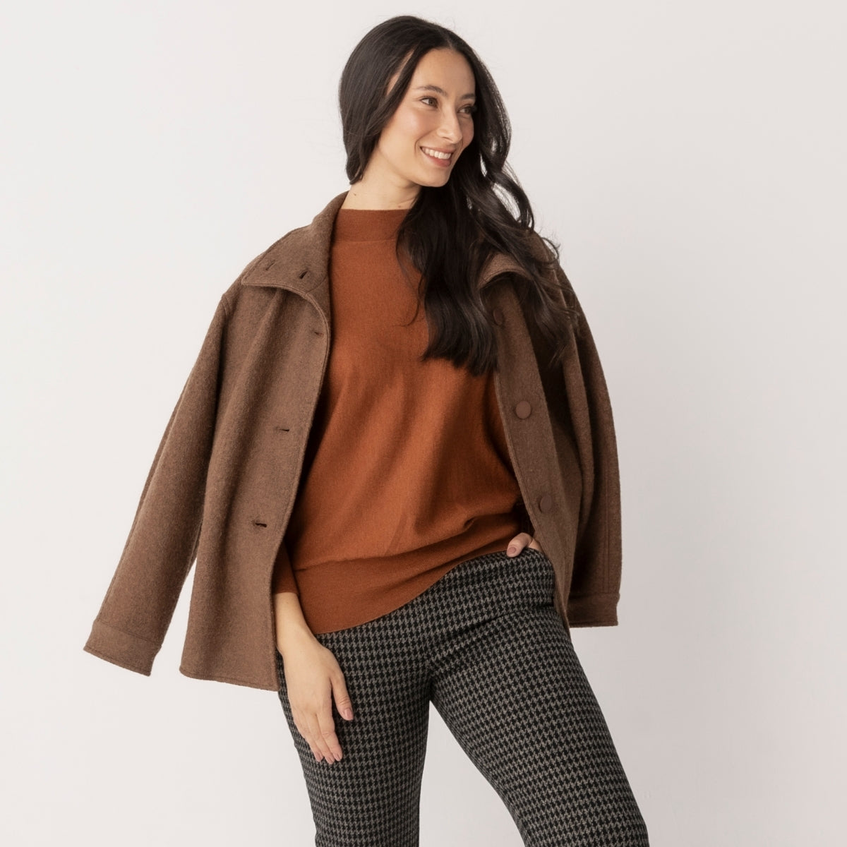 Wool Cashmere Dolmain Sleeve Pullover