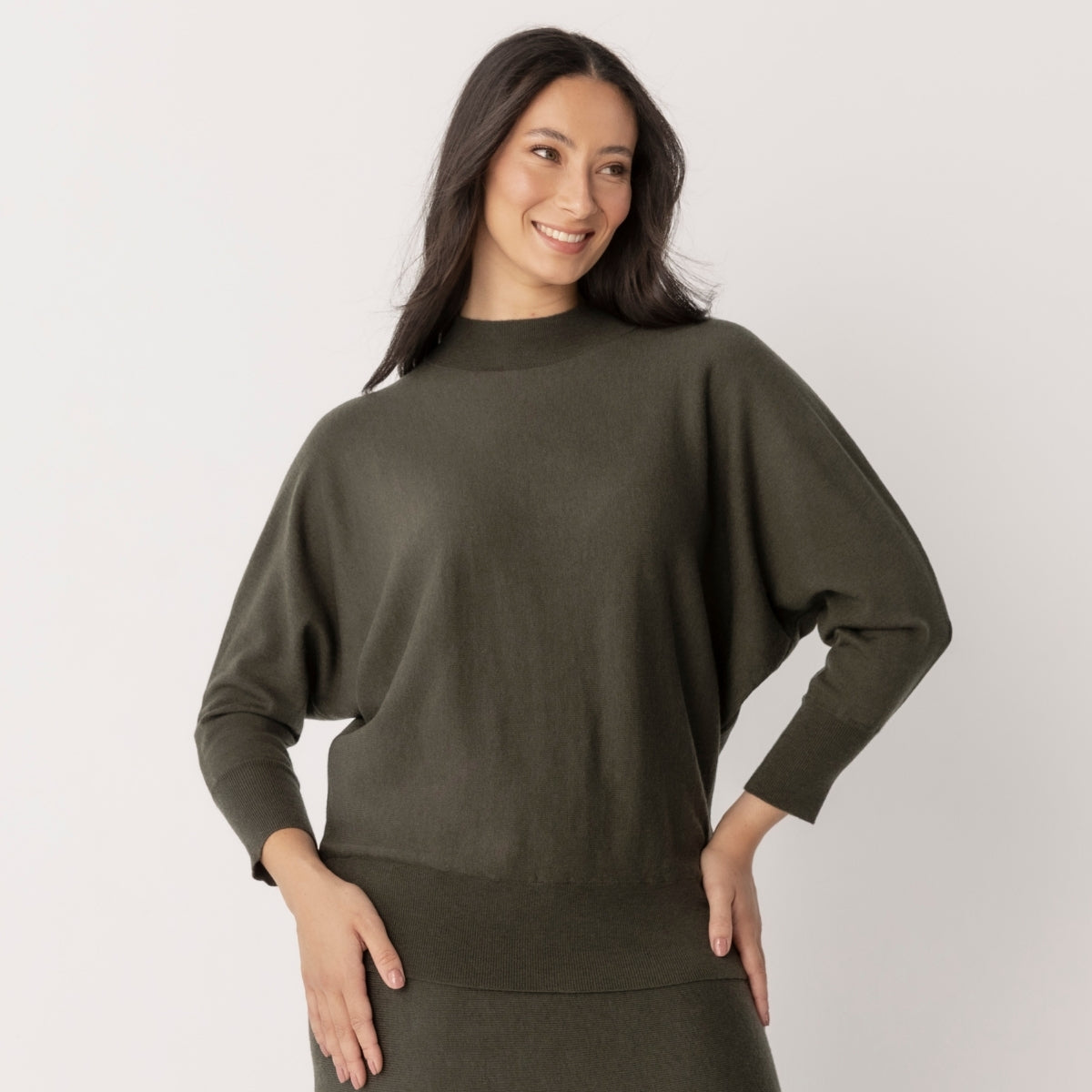 Wool Cashmere Dolmain Sleeve Pullover