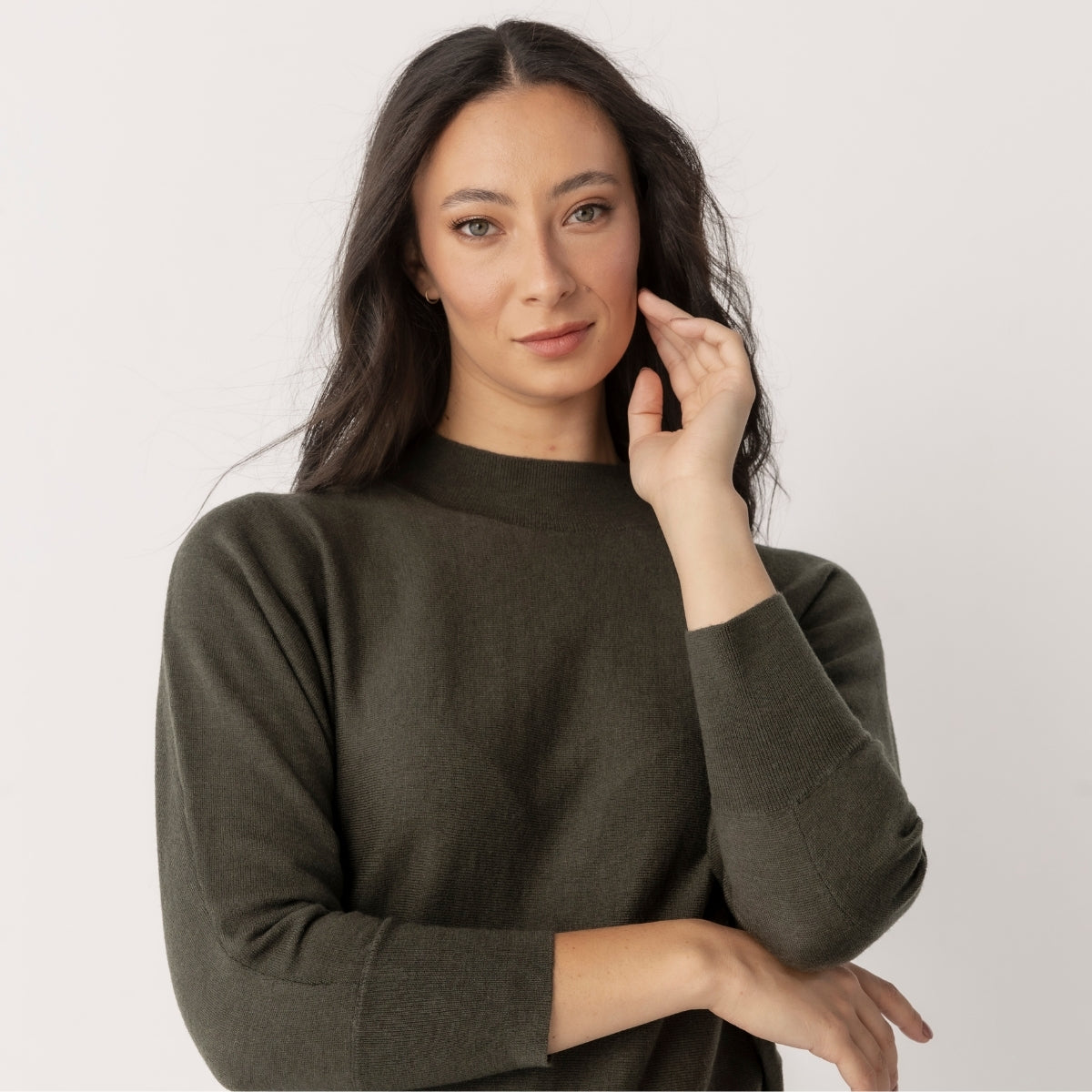 Wool Cashmere Dolmain Sleeve Pullover