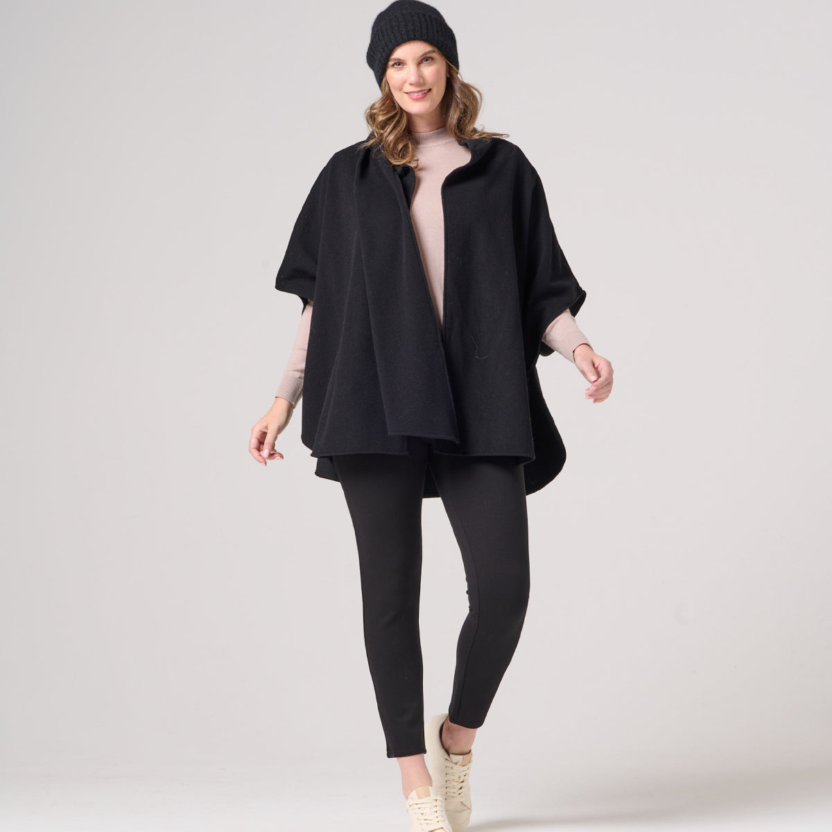 Wool Cashmere Blend Cape