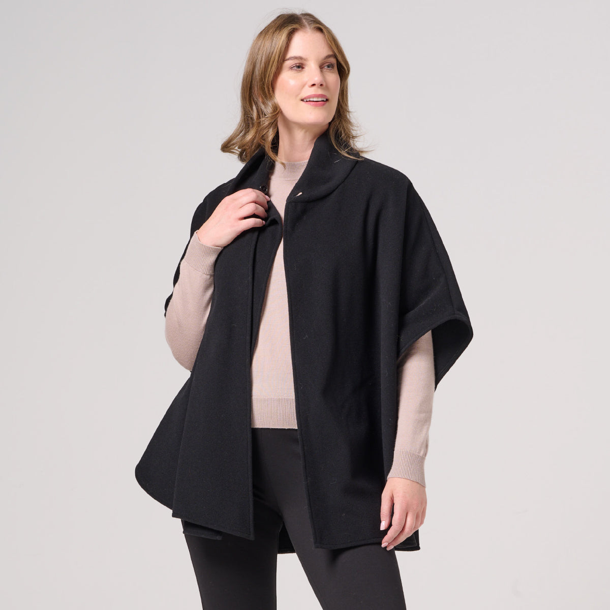 Wool Cashmere Blend Cape