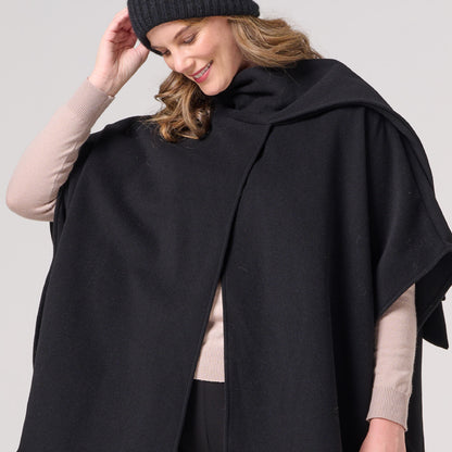 Wool Cashmere Blend Cape