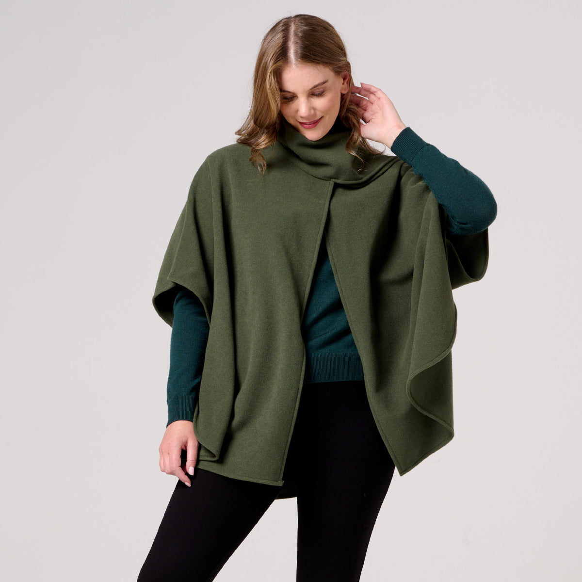 Wool Cashmere Blend Cape