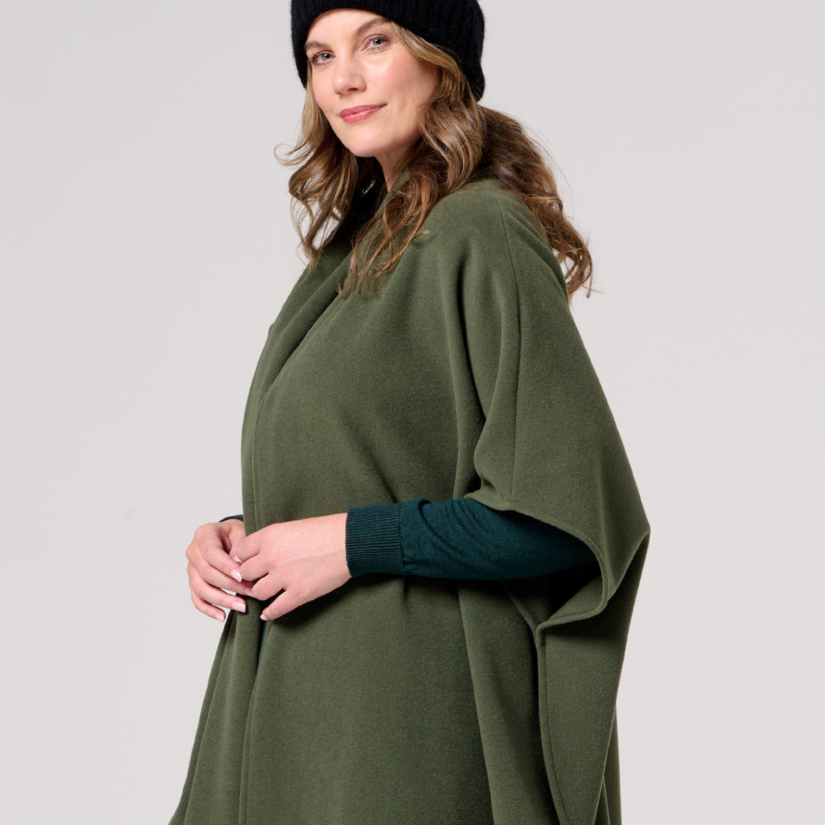 Wool Cashmere Blend Cape