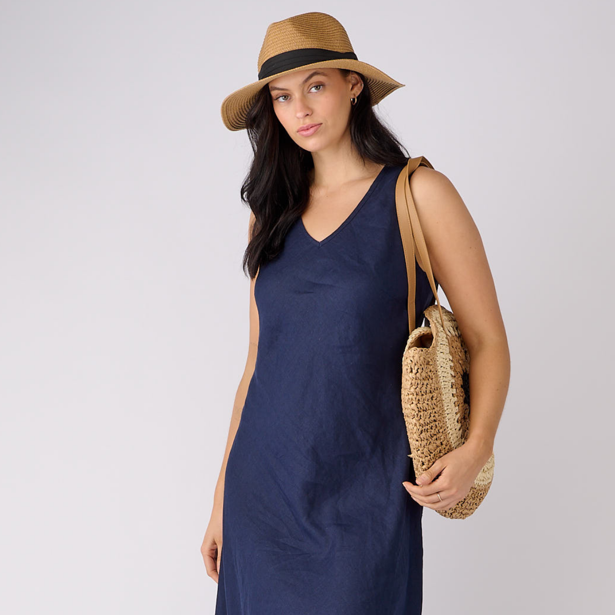 Linen Bias Cut Maxi Dress