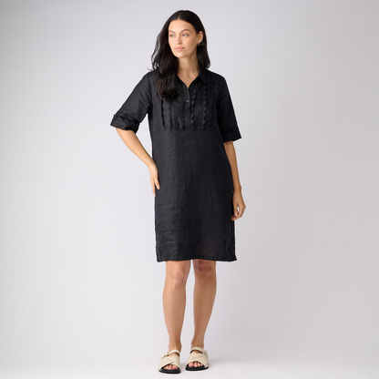 Linen Lace Front Dress