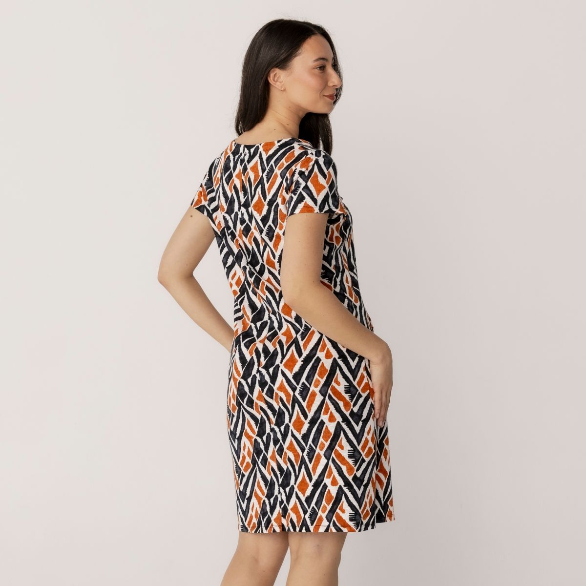Printed Cotton Slub Jersey Dress