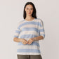 Linen Jersey Stripe 3/4 Sleeve Top