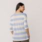 Linen Jersey Stripe 3/4 Sleeve Top