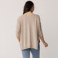 Linen Cotton 3/4 Sleeve V Neck Swing Top