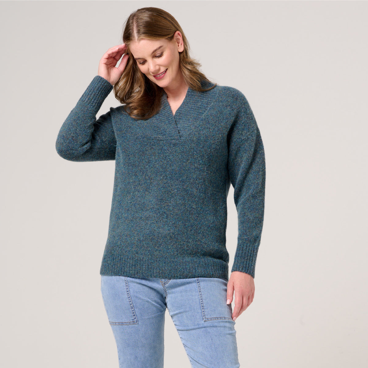 Alpaca Wool Blend V Neck Jumper