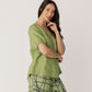 100% Linen V Neck Swing Top