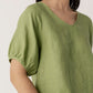 100% Linen V Neck Swing Top