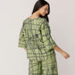 100% Linen 3/4 Short Sleeve Curved Hem Top
