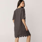 100% Linen Scallop Edge Dress