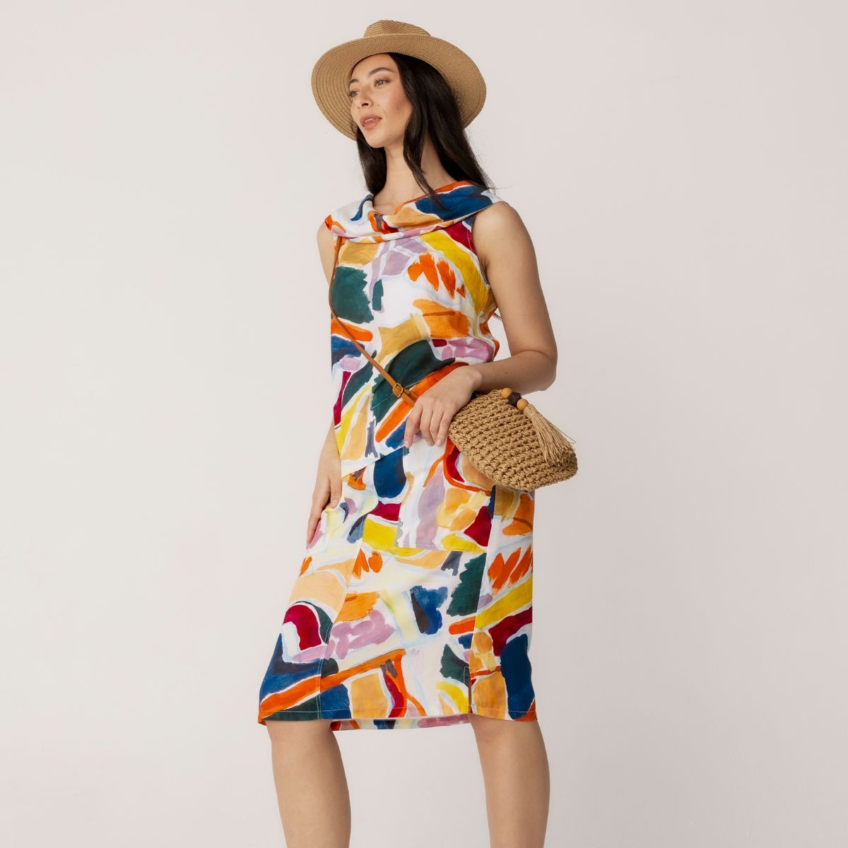Tencel Linen Printed 2 Pocket Skirt