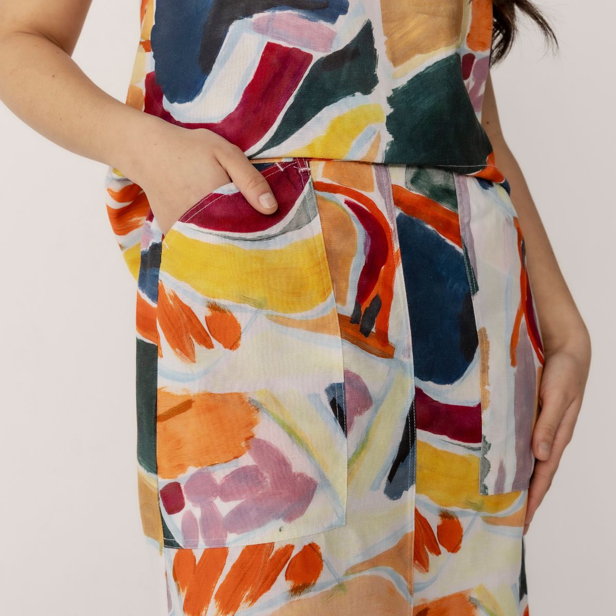 Tencel Linen Printed 2 Pocket Skirt