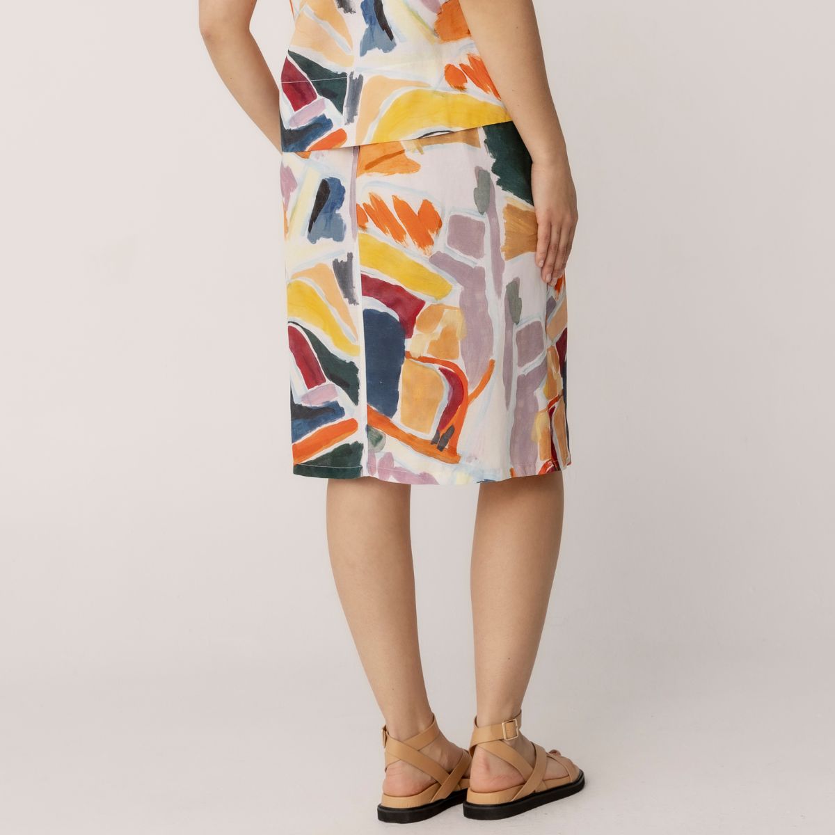 Tencel Linen Printed 2 Pocket Skirt