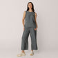 Rayon Nylon Linen Button Back Shell Top