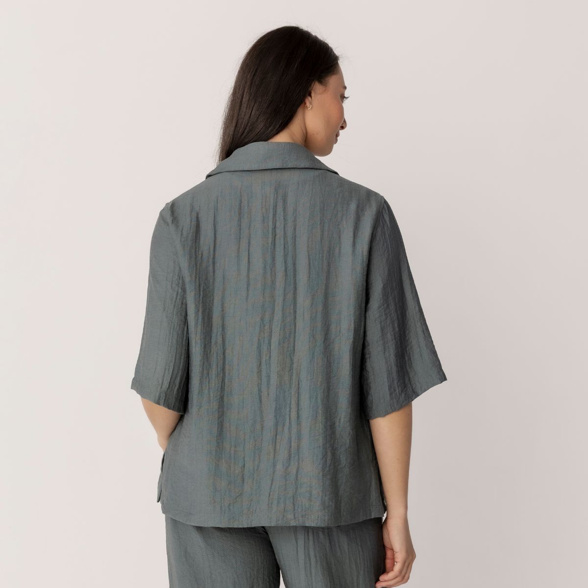 Rayon Nylon Linen Pocket Shirt