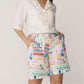 100% Linen Elastic Waist 2 Pocket Shorts