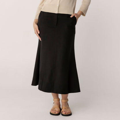 Linen Blend A-Line Skirt