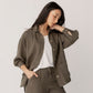 Linen Blend Shirt Jacket