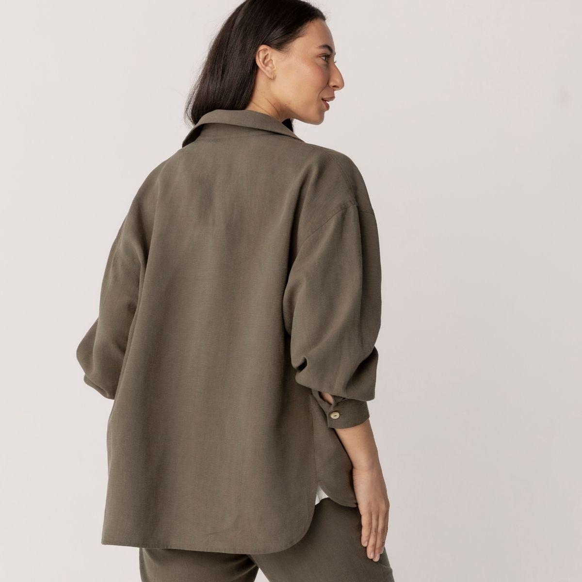 Linen Blend Shirt Jacket