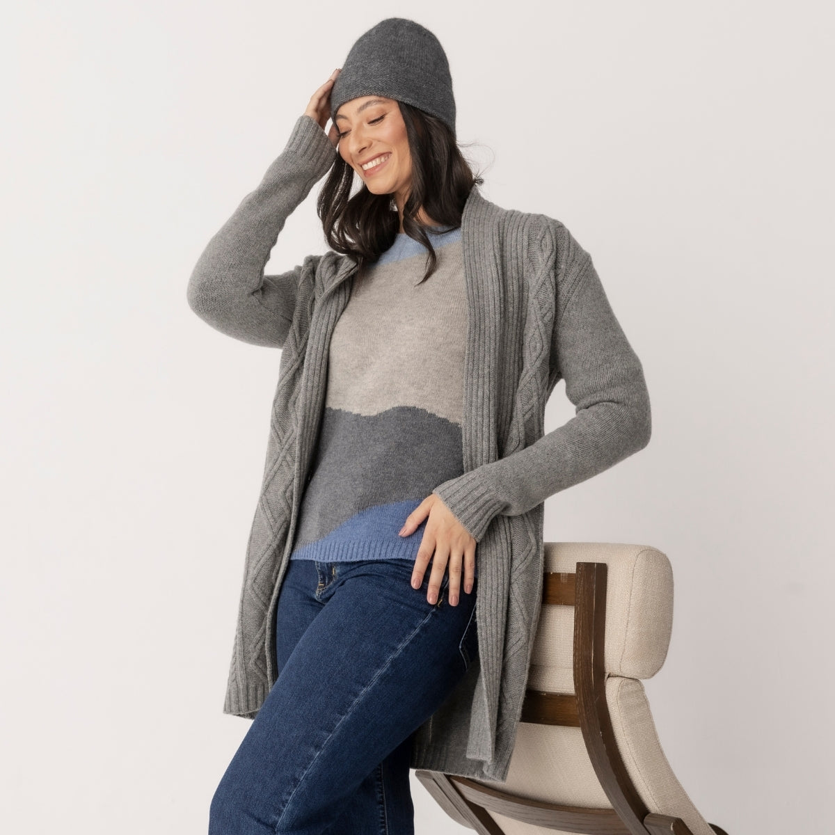 Lambswool Classic Fit Colour Block Jumper